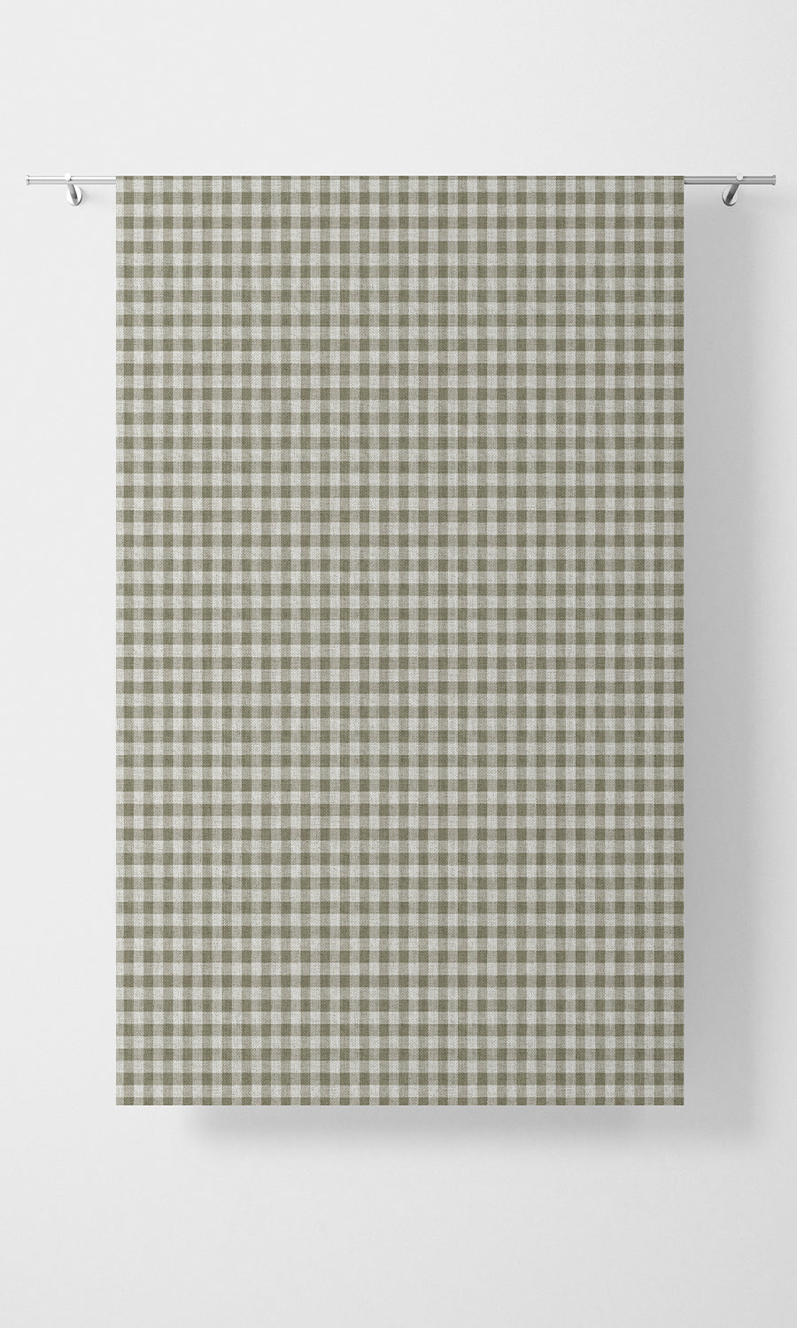 Check Patterned Home Textile Fabric Material By the Metre (Green/ White)