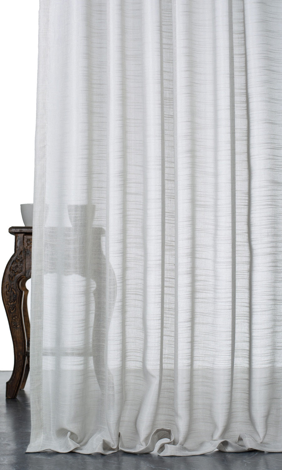 Plain Sheer Window Treatments Fabric Sample (Light Gray)