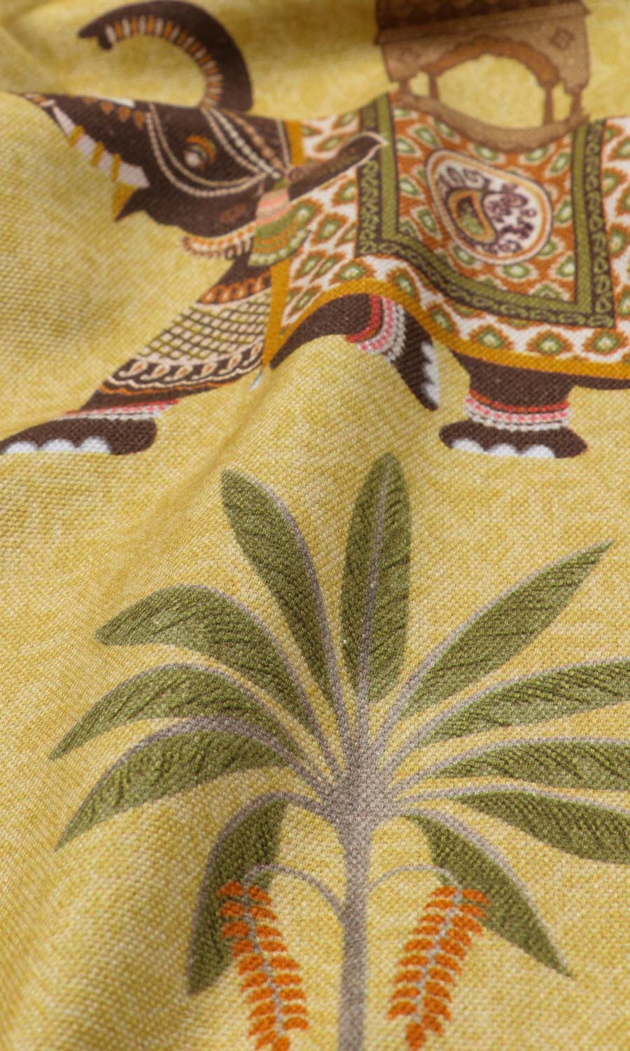 Cotton Printed Home Textile Fabric Material By the Metre (Mustard Yellow)