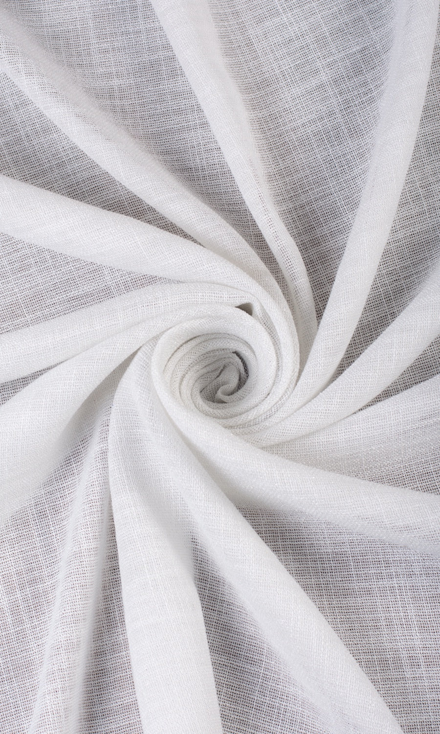 Textured Sheer Home Textile Fabric Material Sample (Porcelain White)