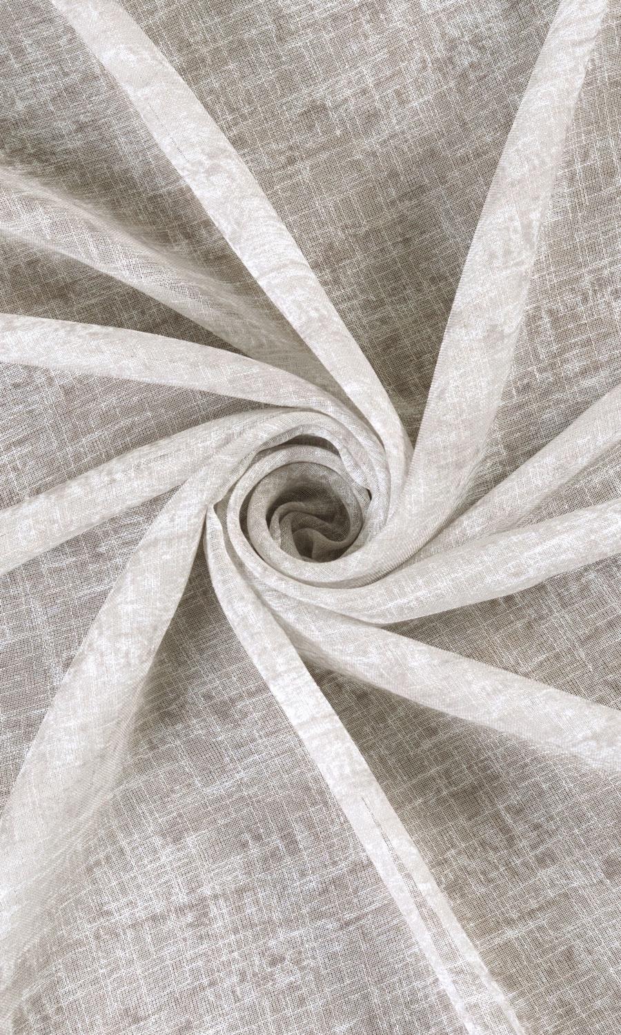 Textured Sheer Free Fabric Material Sample (Ivory/ Greige)