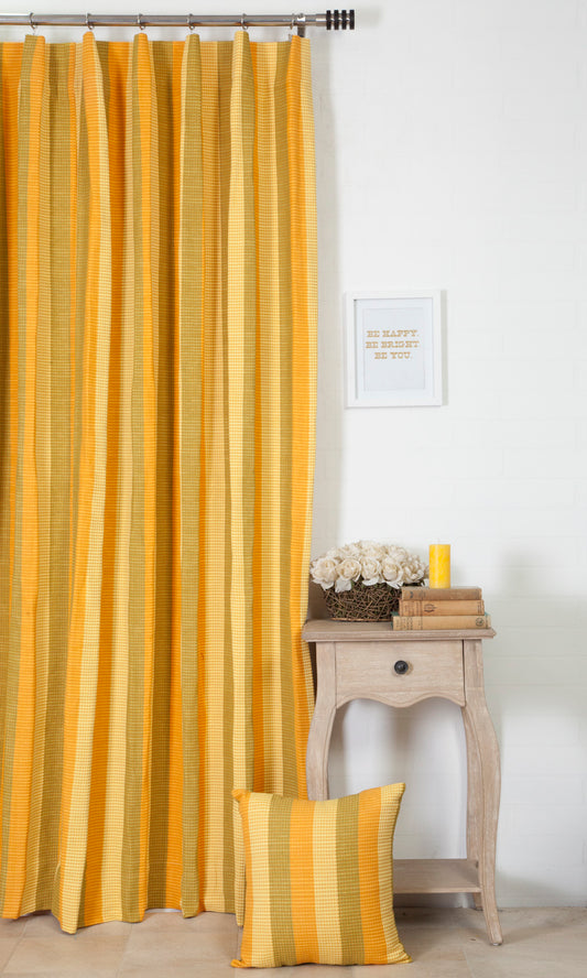 Yellow Custom Cotton Curtains Image