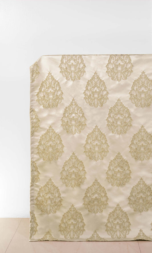 Damask Textured Drapery (Off White)
