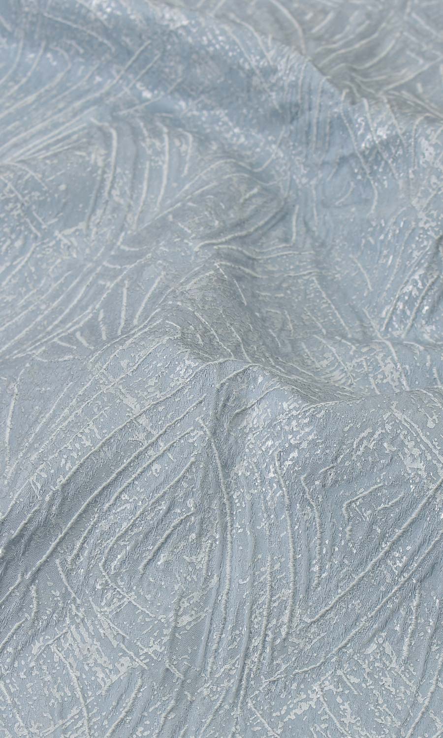 Self-Patterned Poly-Cotton Fabric Material By the Metre (Light Blue)