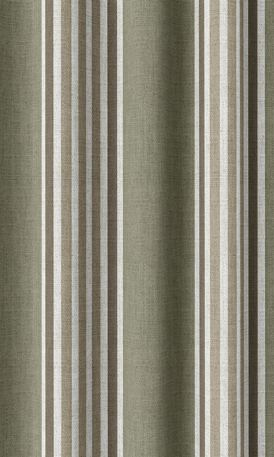 Striped Print Home Décor Fabric Sample (Olive Green/ Browns)