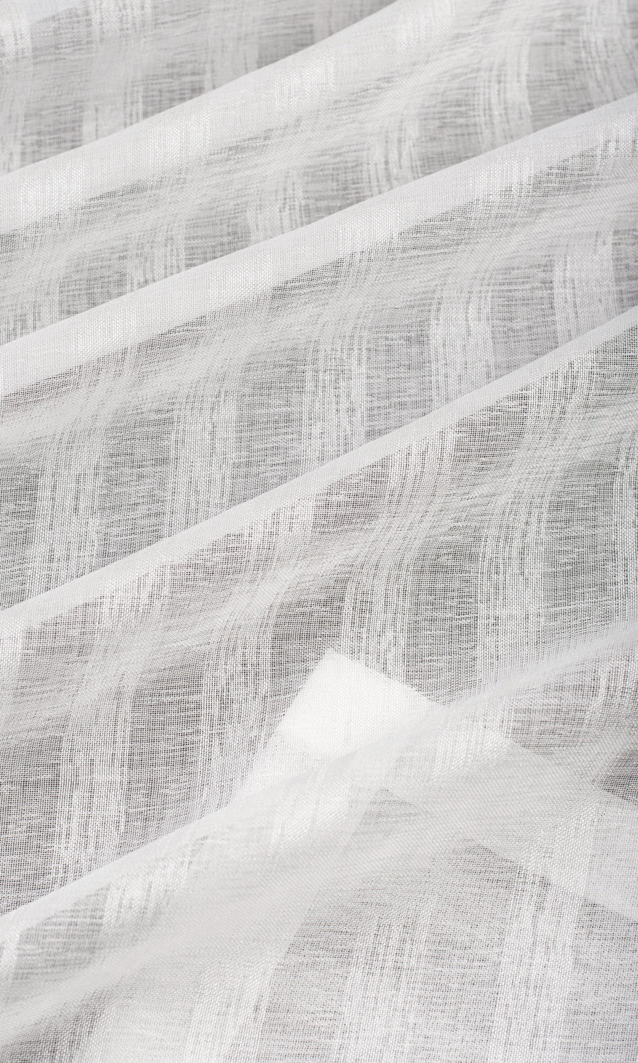 Striped Sheer Fabric Sample for Curtains & Drapes (White)