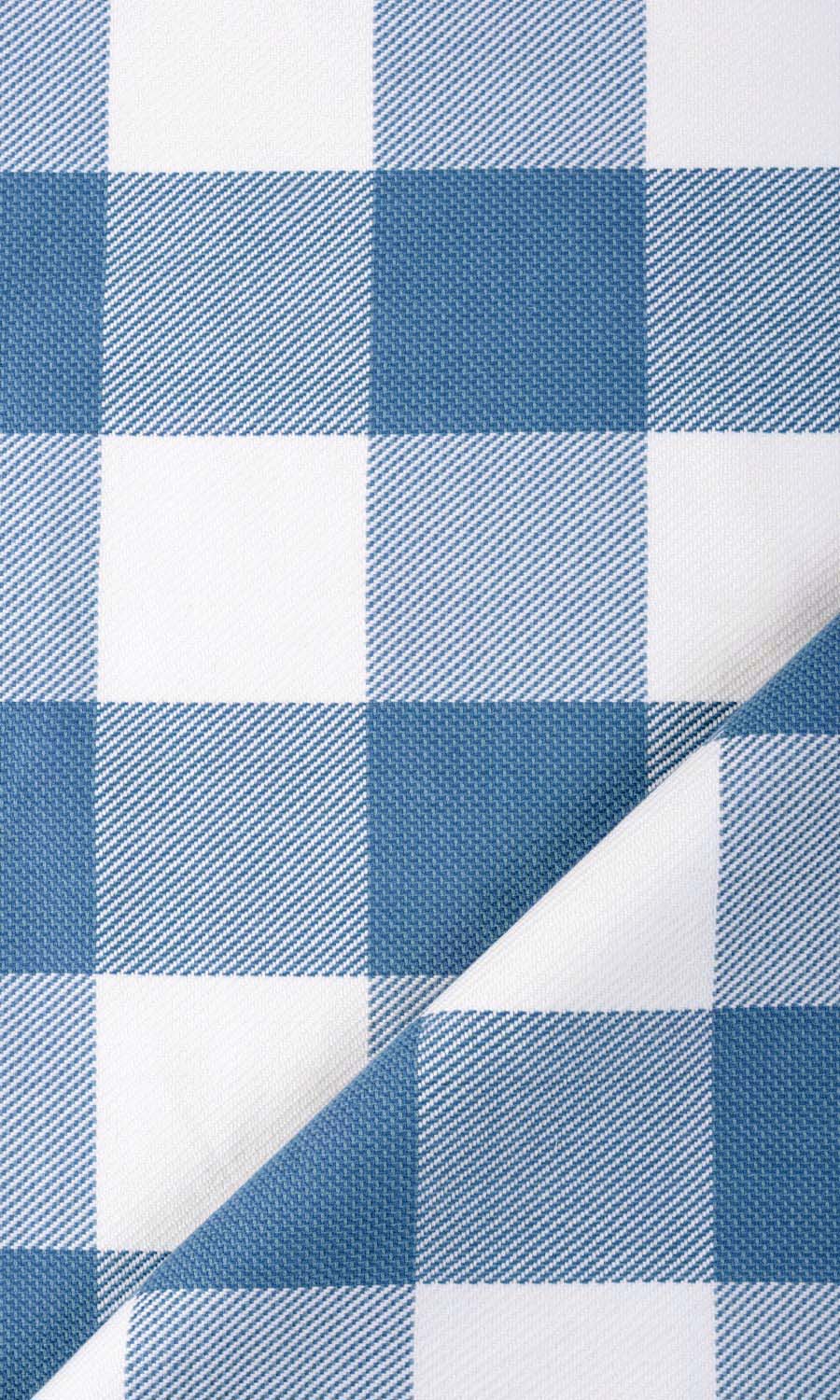 Buffalo Check Window Treatments Fabric Sample (Indigo Blue/ White)
