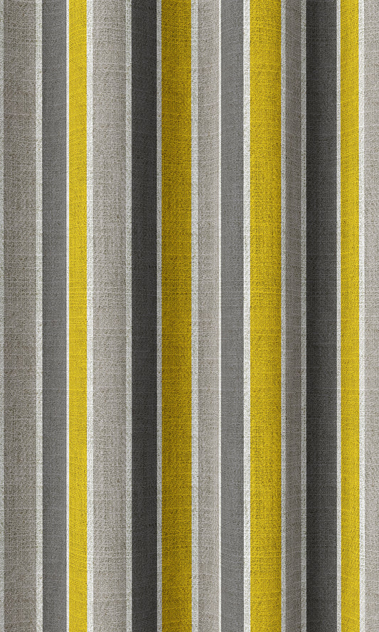 Modern Striped Home Décor Fabric Sample (Yellow/ Grey)