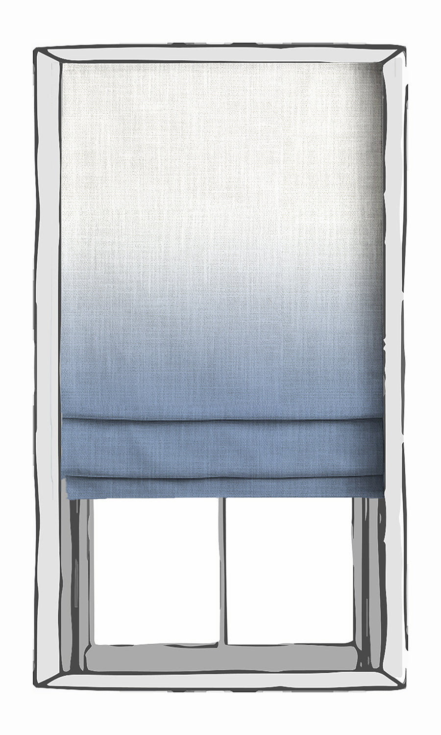 2-Tone Ombre Window Treatments Fabric By the Metre (Indigo Blue/ Purple)