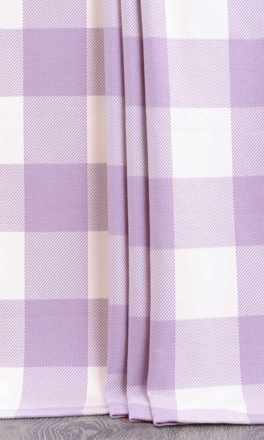 Buffalo Plaid Fabric By the Metre for Curtains & Drapes (Pale Purple/ White)