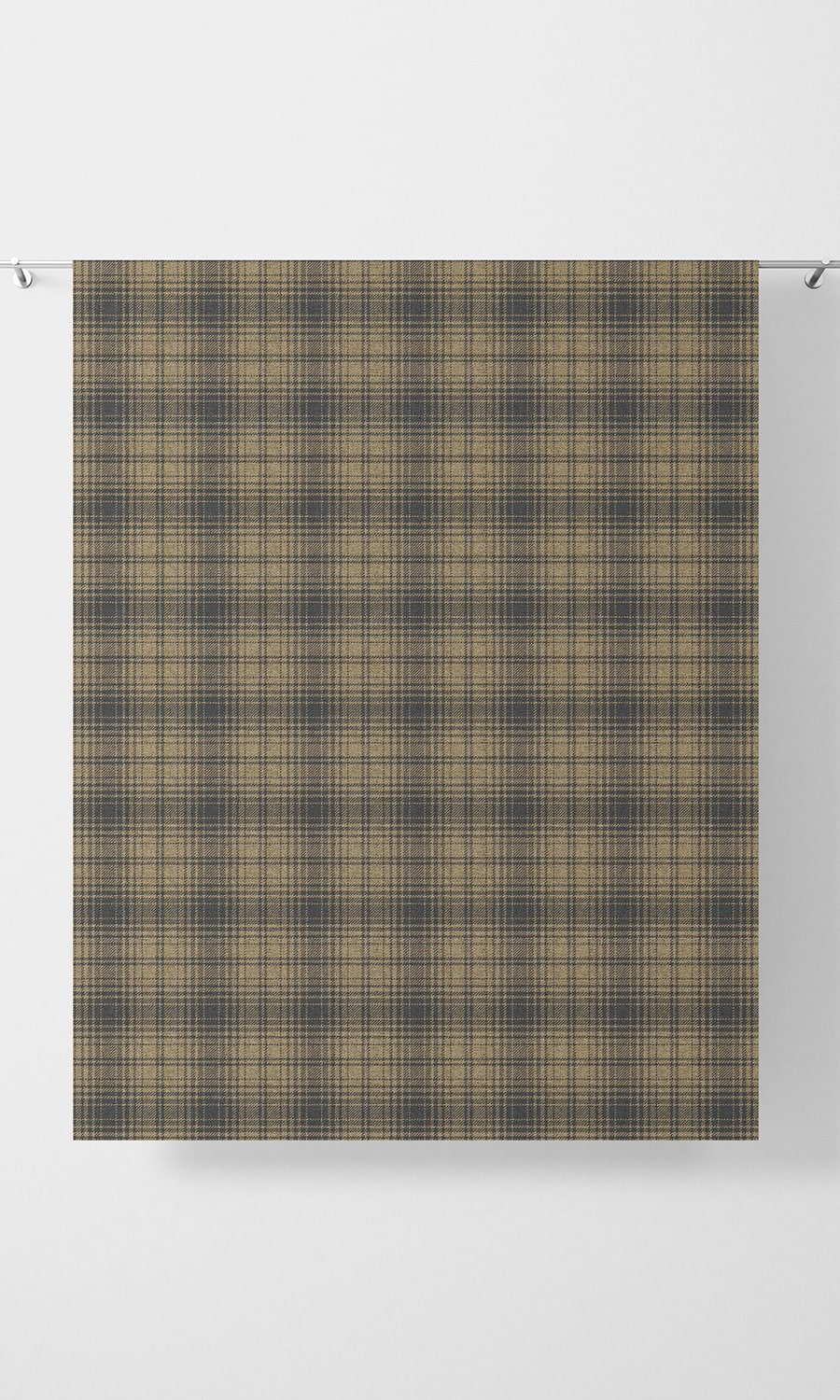 Plaid Home Décor Fabric By the Metre (Yellow & Navy Blue/Grey)