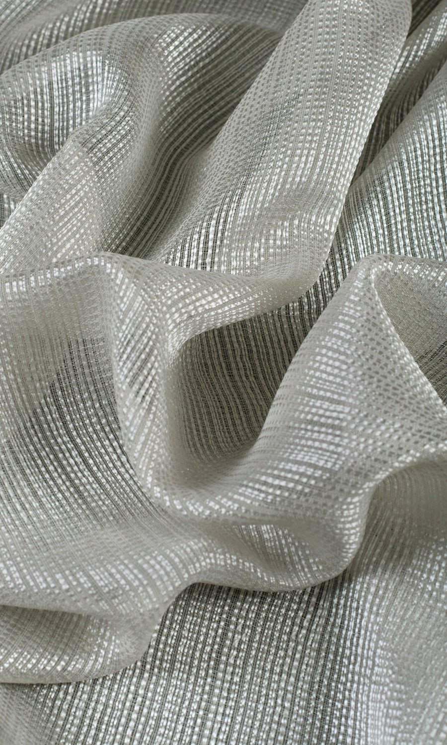 Woven Striped Sheer Home Textile Fabric Material By the Metre (Grey)