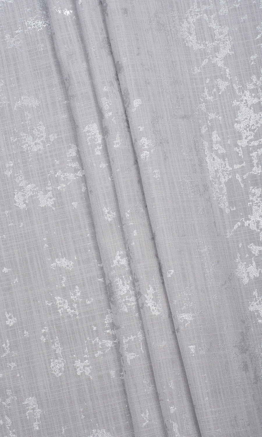 Metallic Abstract Print Fabric Material By the Metre (Silver)