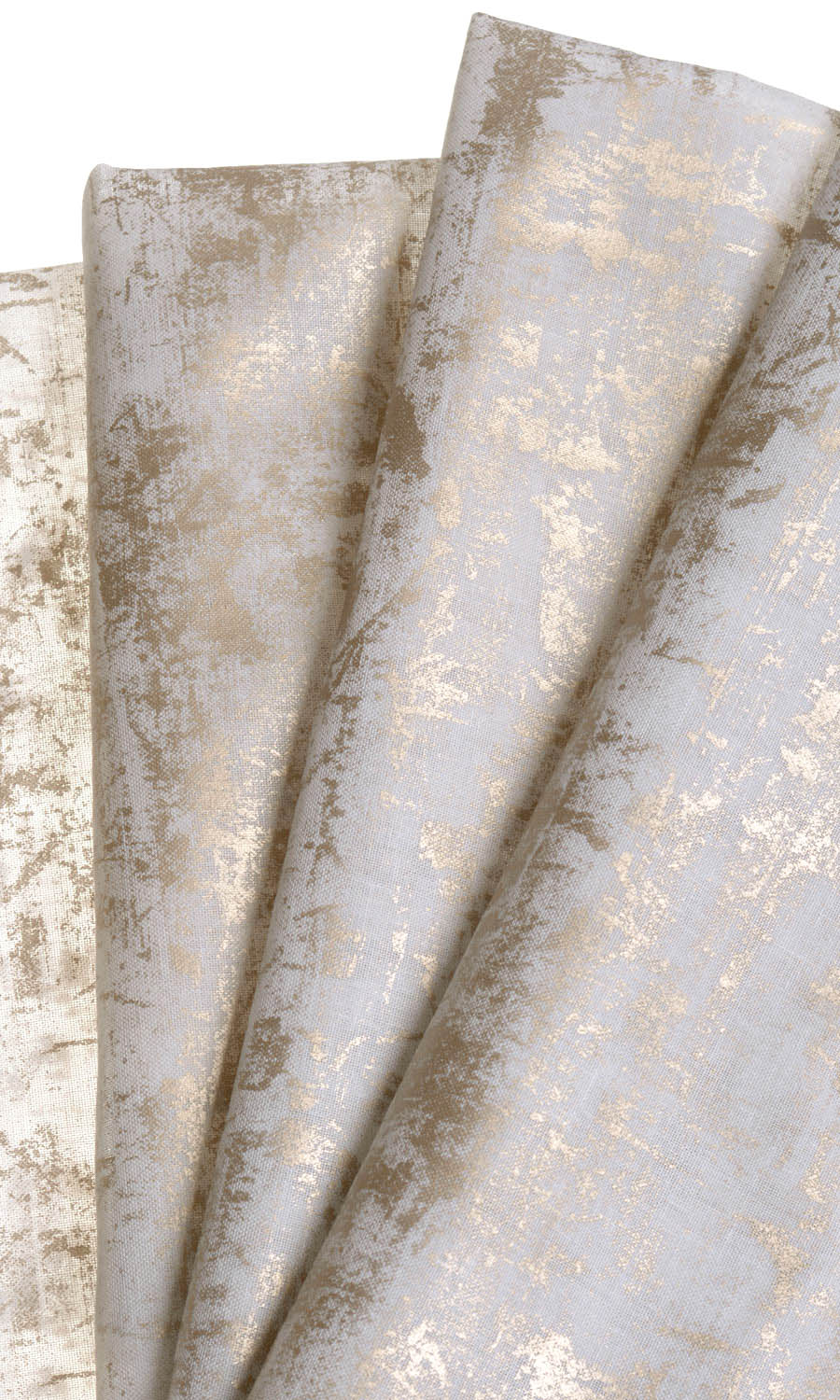 Sheer Home Décor Fabric Sample (White/ Metallic Golden)