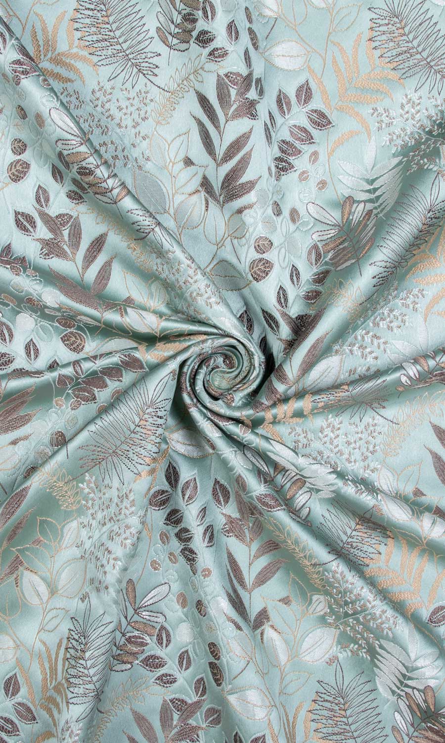 Botanical Fabric Material By the Metre (Light Blue)