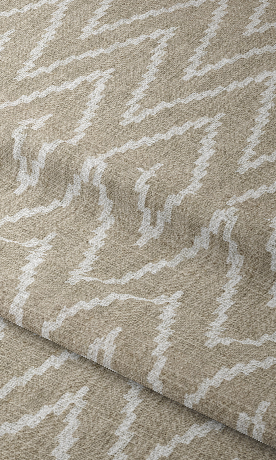 Houndstooth Print Window Treatments Fabric Sample (Beige/ White)