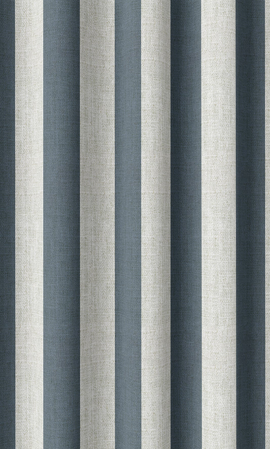 Modern Striped Curtains (Petrol Blue/ White)