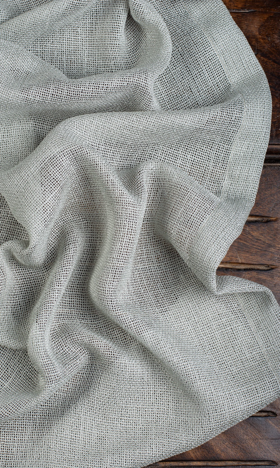 Textured Sheer Window Treatments Fabric By the Metre (Pewter Gray)