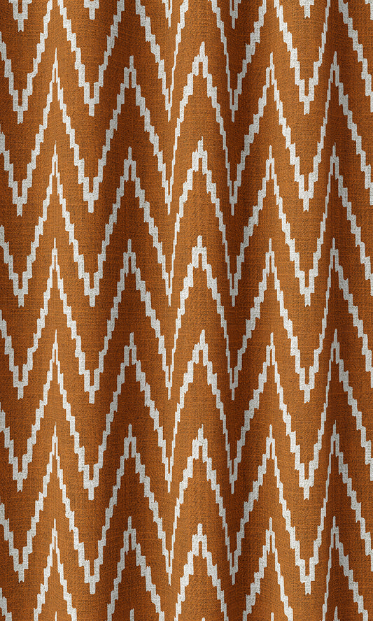 Chevron Print Drapes (Orange/ White)