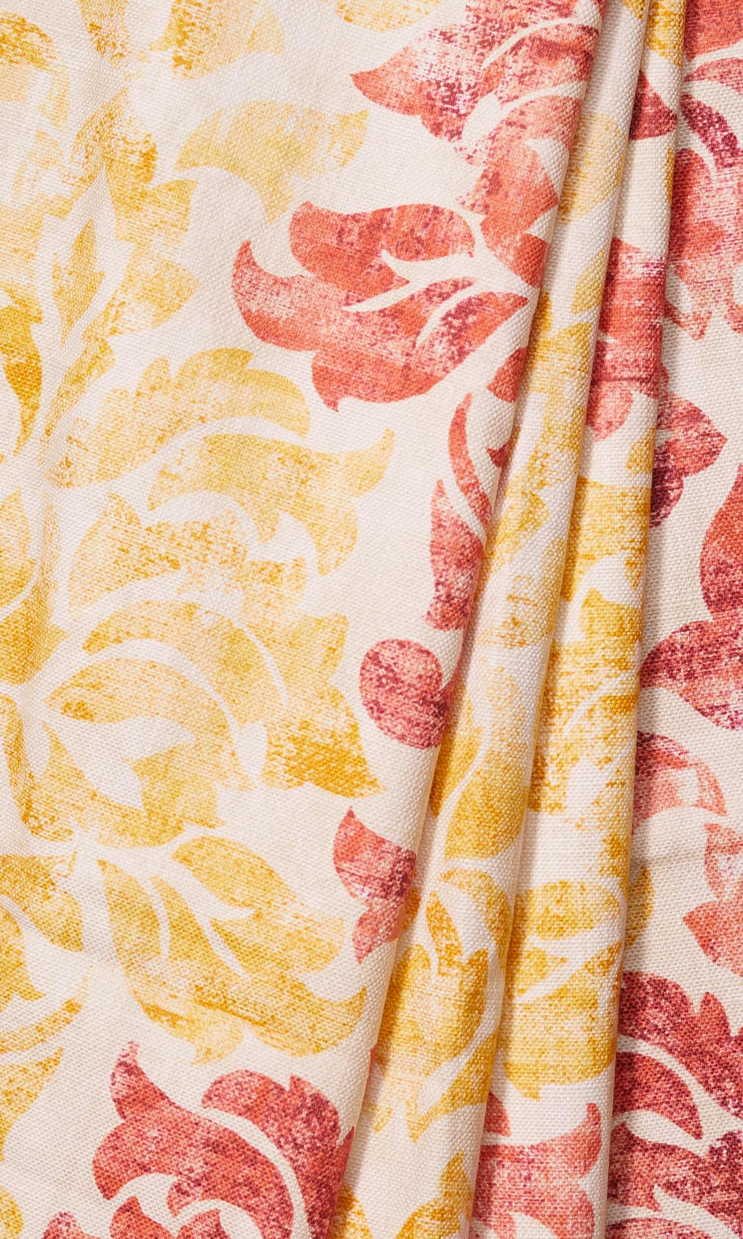 Printed Home Décor Fabric By the Metre (Red/ Yellow)