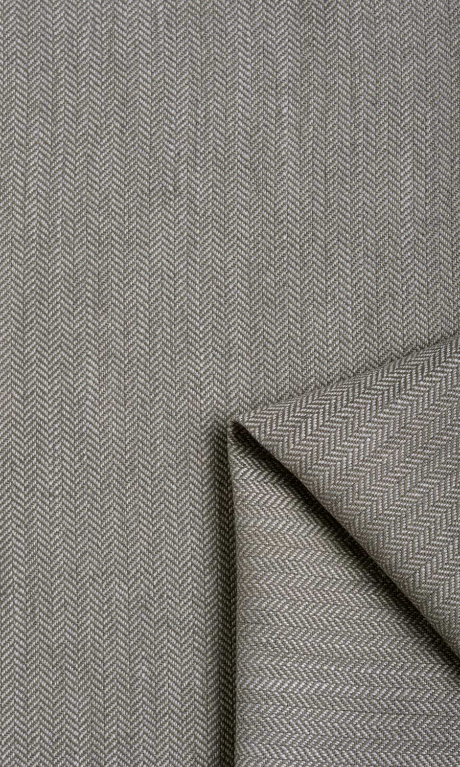 Herringbone Textured Fabric Material By the Metre (Deep Gray)