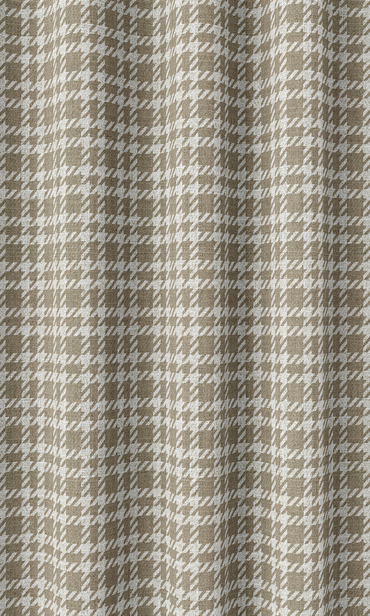 Checkered Home Décor Fabric By the Metre (Cedar Brown/ White)