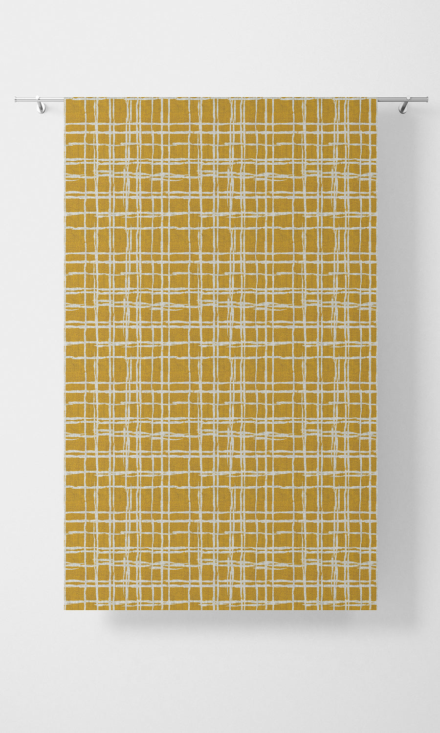Abstract Print Home Textile Fabric Material Sample (Yellow/ White)