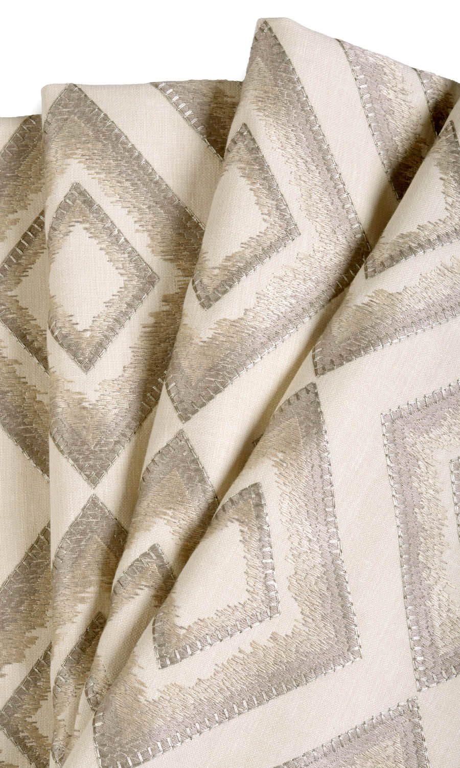 Diamond Patterned Home Textile Fabric Material By the Metre (Beige/ Brown)