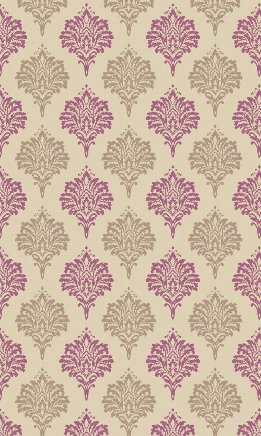 Damask Patterned Home Textile Fabric Material By the Metre (Lilac/ Grey)
