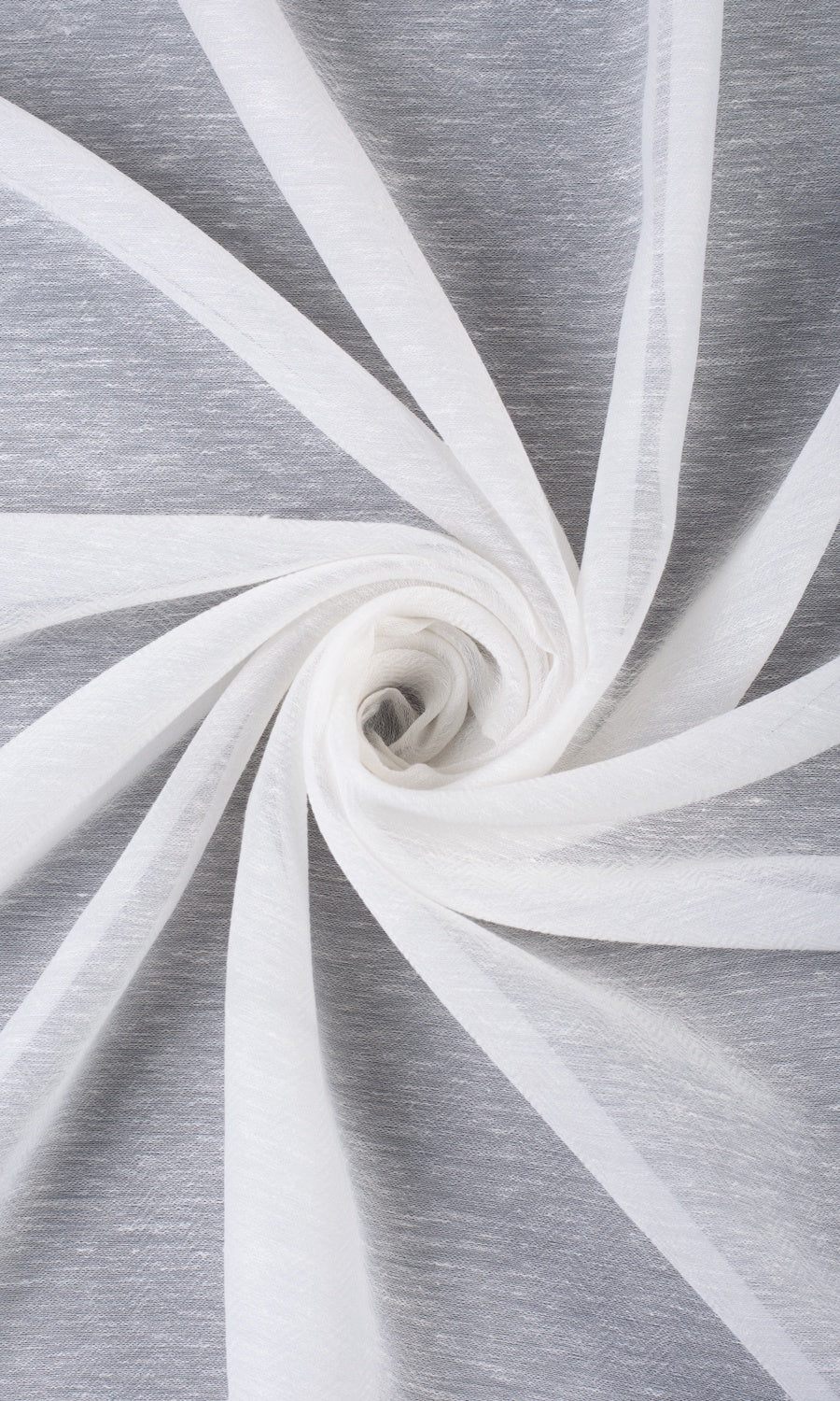 Textured Sheer Home Textile Fabric Material Sample (White)