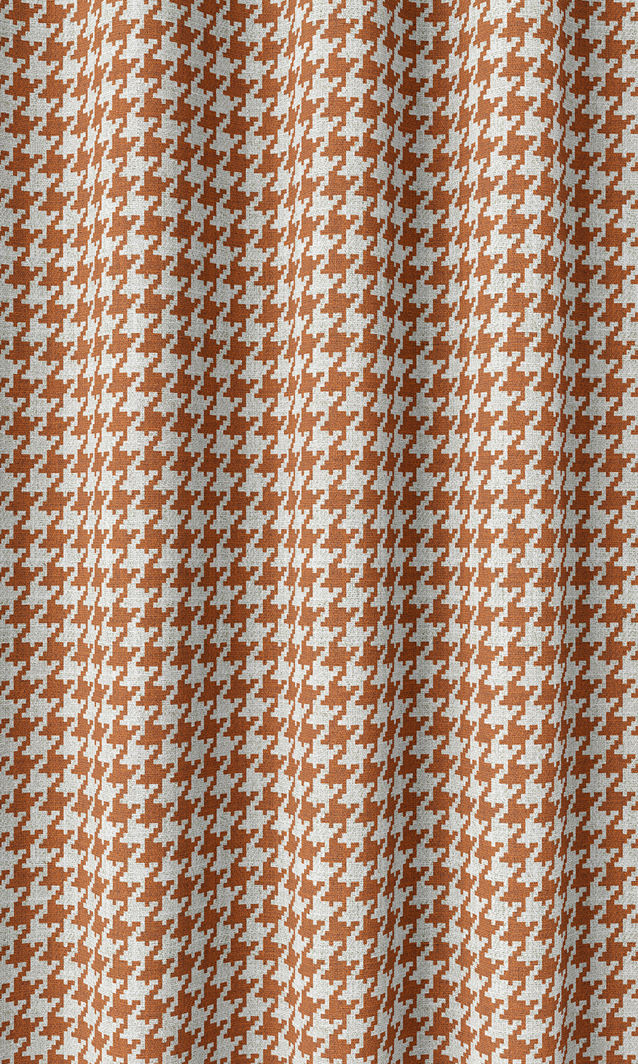 Houndstooth Home Décor Fabric Sample (Burnt Orange/ White)
