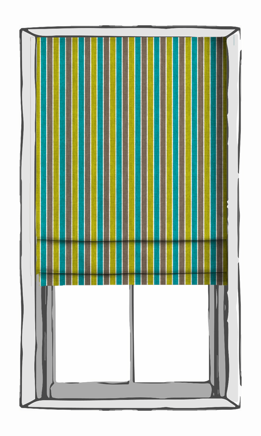 Striped Window Treatments Fabric Sample (Blue/ Green)