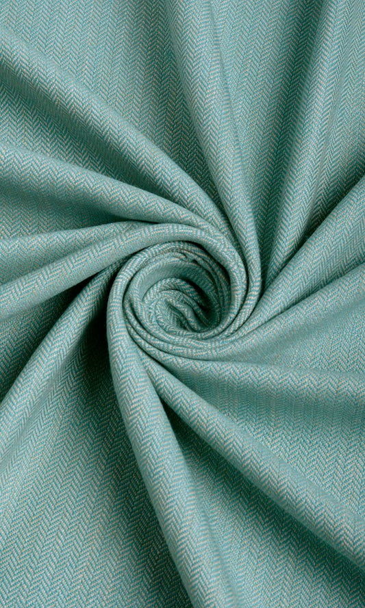 Herringbone Textured Drapes (Turquoise Blue)