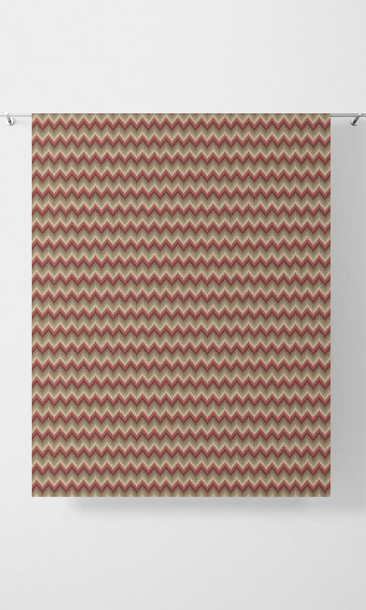 Chevron Patterned Curtains (Red & Brown)