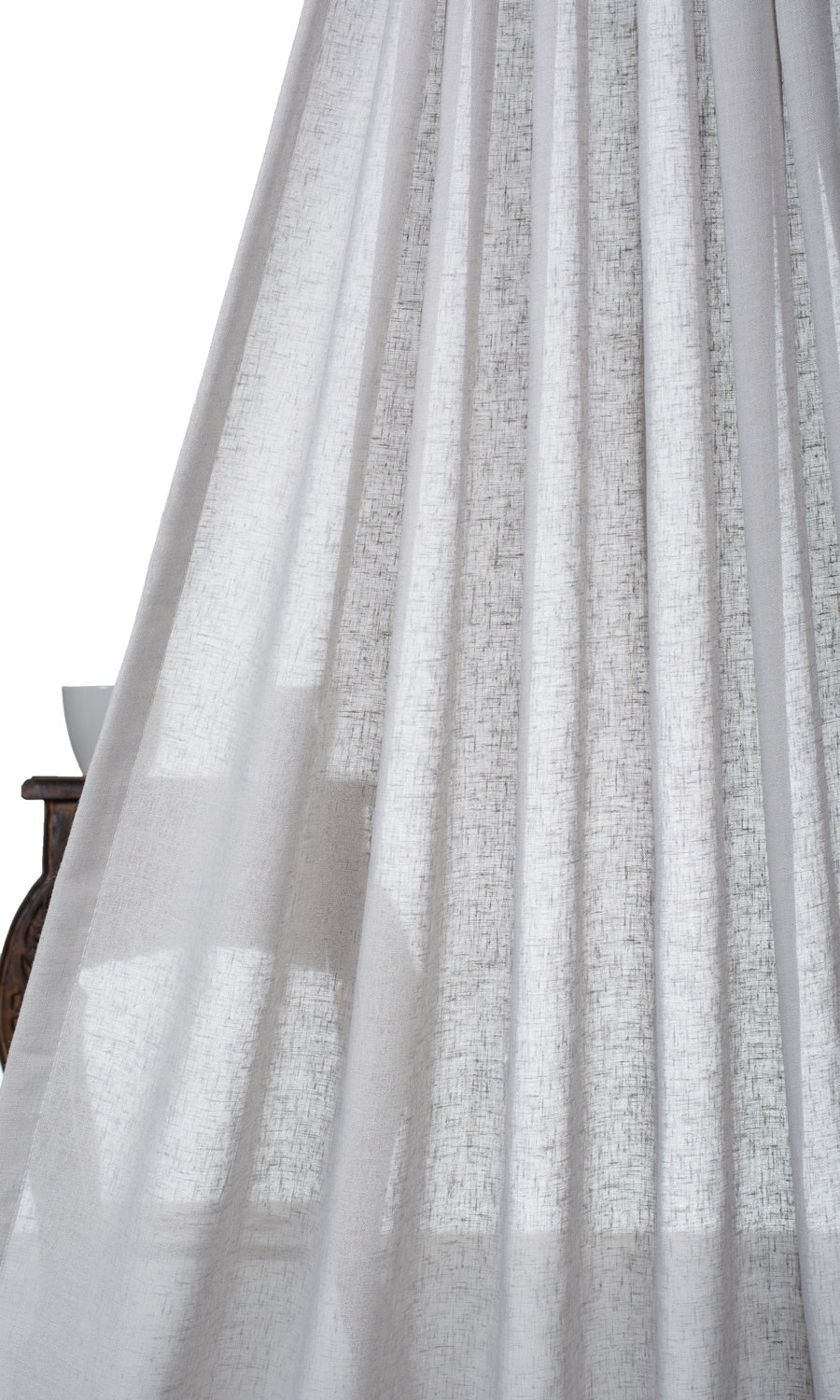 Plain Sheer Home Textile Fabric Material Sample (Cool Gray)