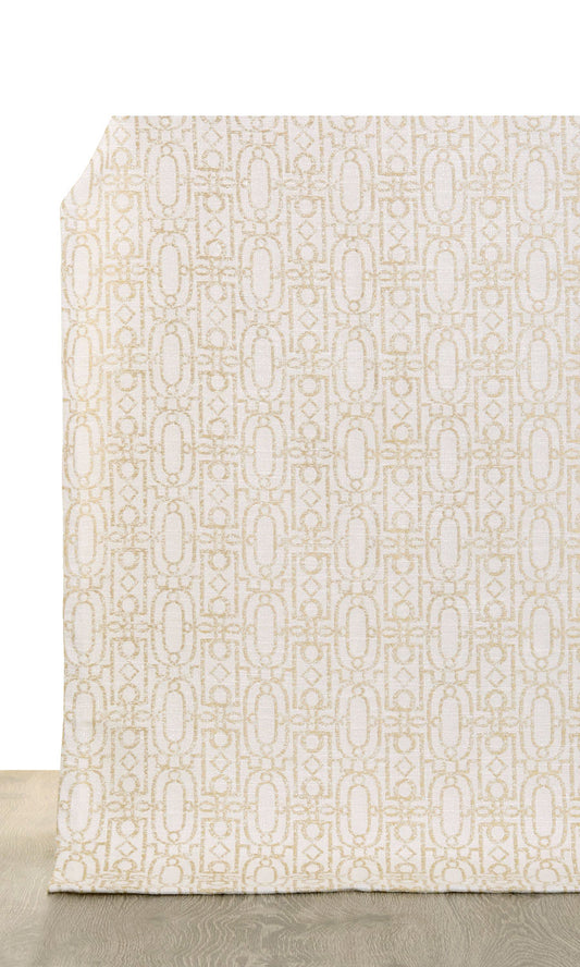 Trellis Poly-Cotton Drapes (Off White/ Pale Beige)