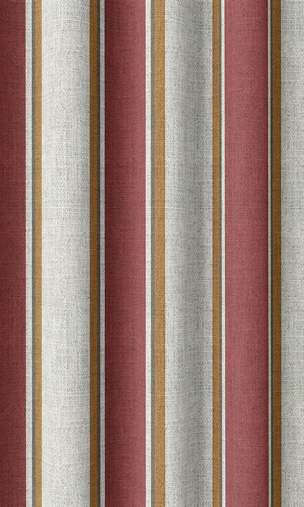 Contemporary Striped Home Textile Fabric Material Sample (White & Red)