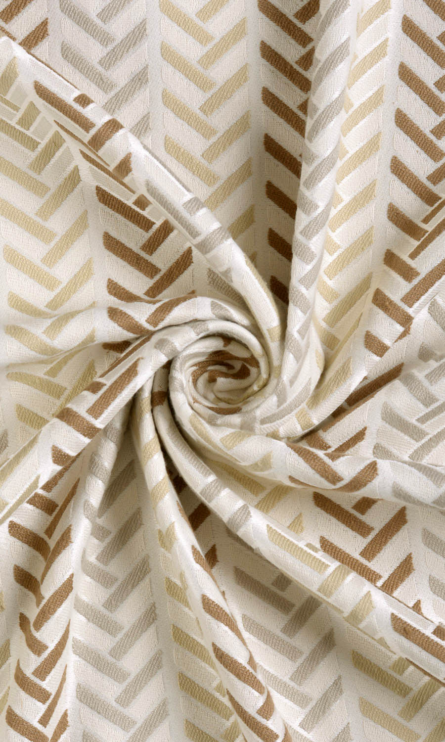 Herringbone Fabric Material By the Metre (Beige/ Brown/ White)