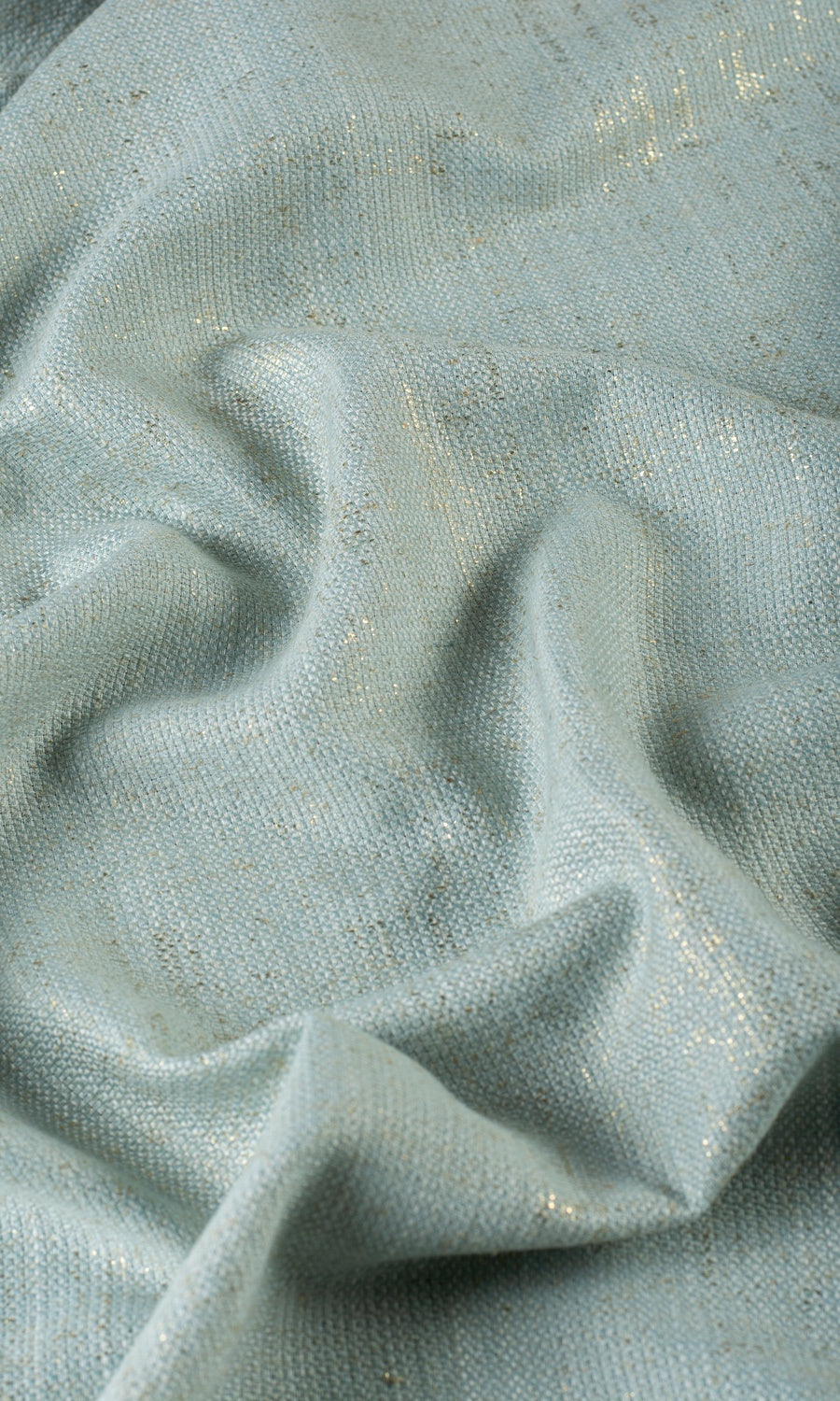 Metallic Print Poly-Linen Fabric Sample for Curtains & Drapes (Powder Blue)