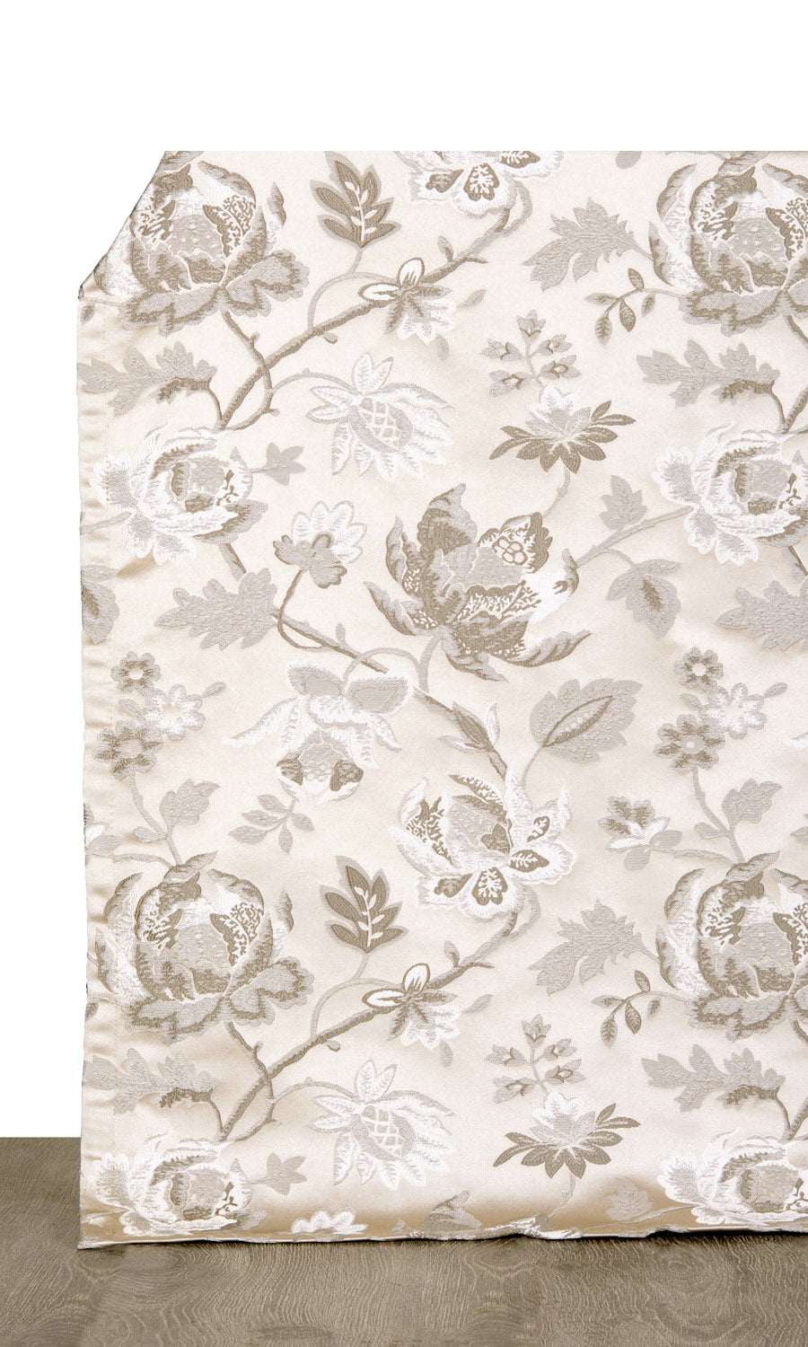 Floral Window Treatments Fabric By the Metre (Beige/ Brown/ Ivory)
