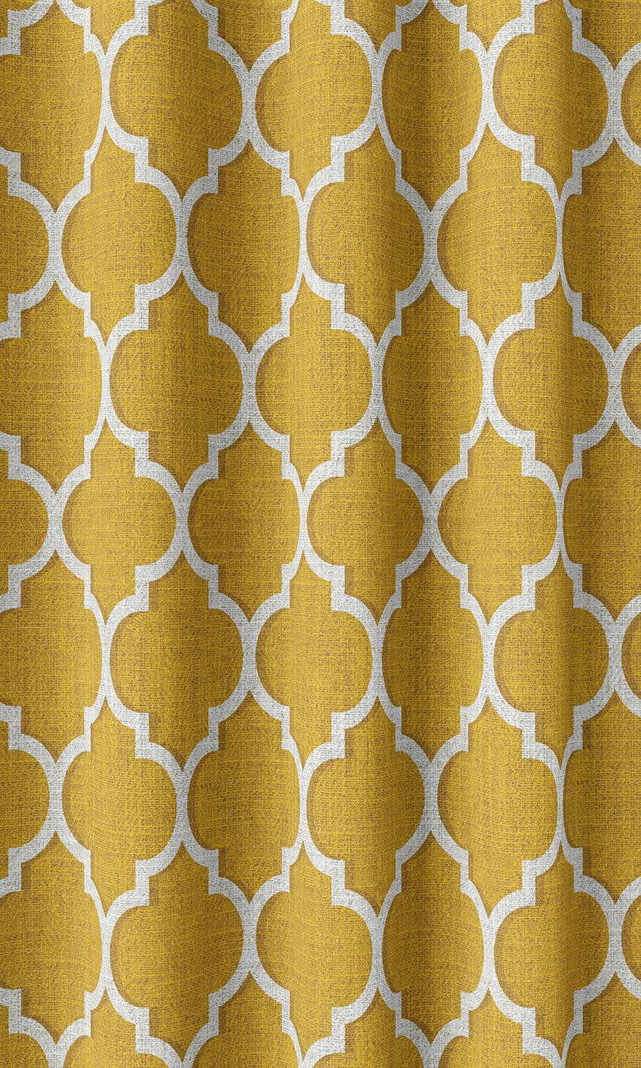 Trellis Tile Print Home Décor Fabric Sample (Yellow/ White)