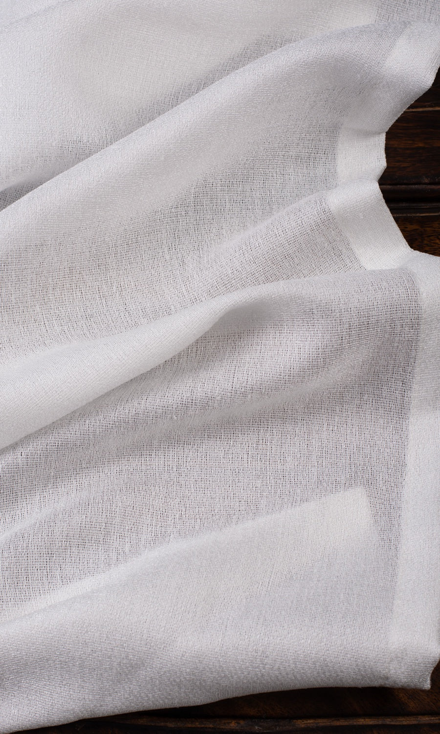 Plain Semi-Sheer Window Treatments Fabric By the Metre (Pearl White)