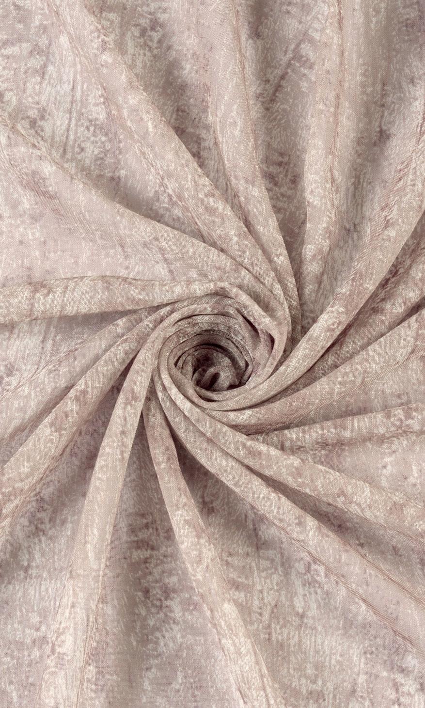 Textured Sheer Home Textile Fabric Material Sample (Brown)
