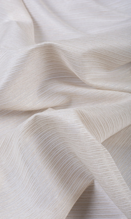 Textured Sheer Home Décor Fabric Sample (Pale Beige/ Warm Ivory)