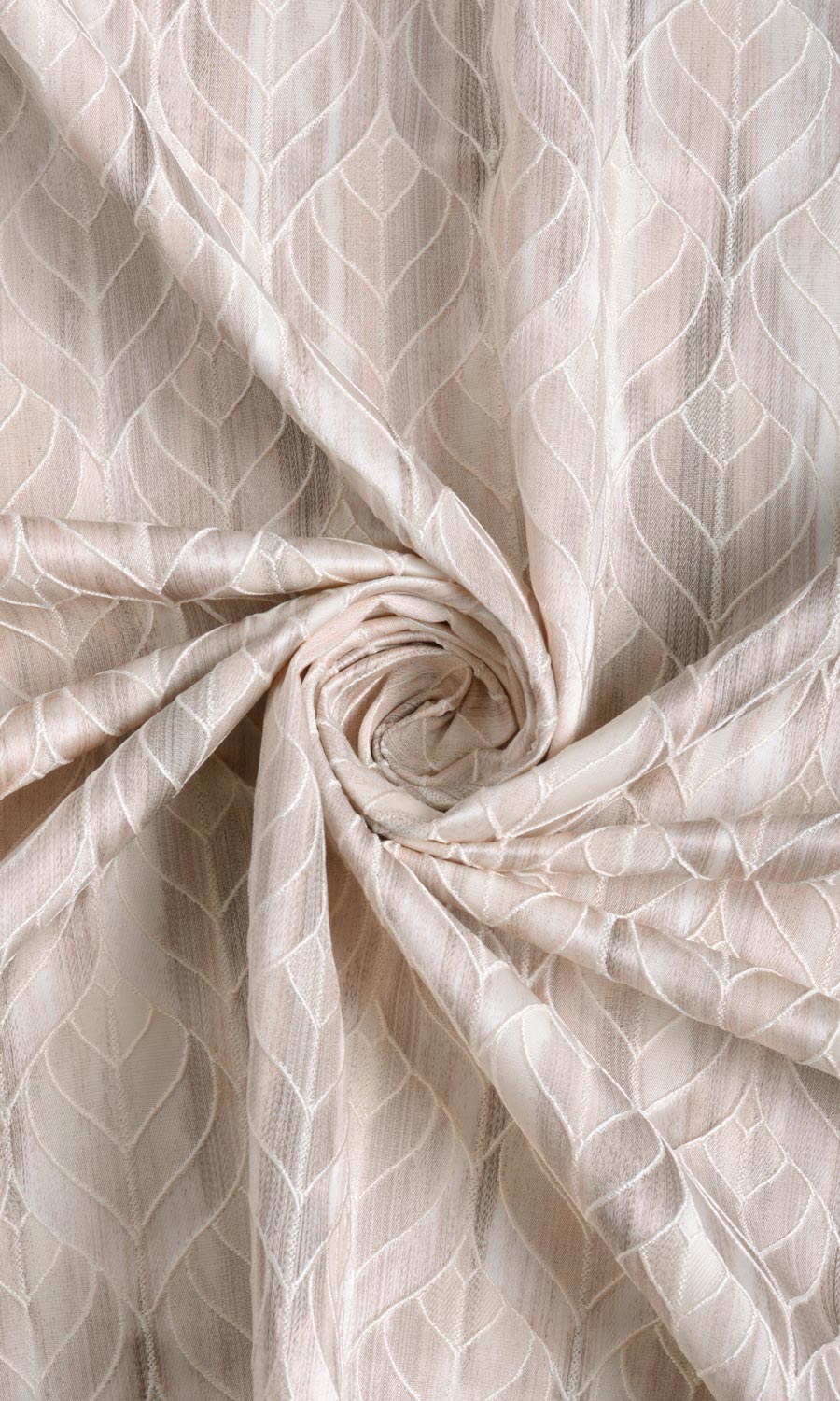 Petal Patterned Home Textile Fabric Material By the Metre (Pale Grey/ Beige)