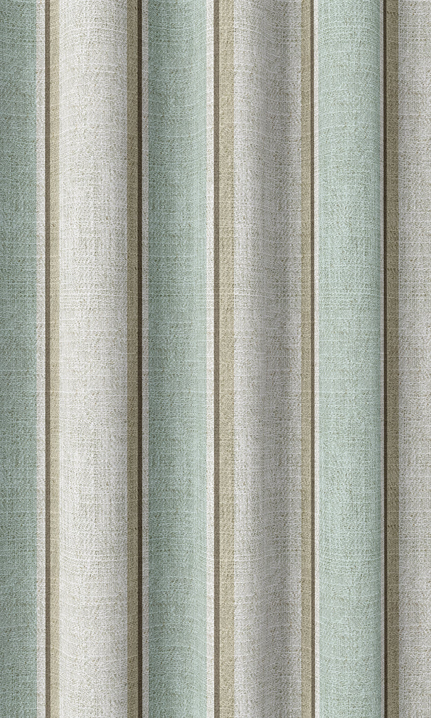 Modern Striped Home Textile Fabric Material Sample (Duck Egg Blue/ White)