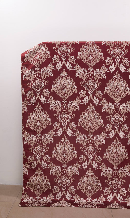 Fleur De Lis Patterned Home Décor Fabric Sample (Red)