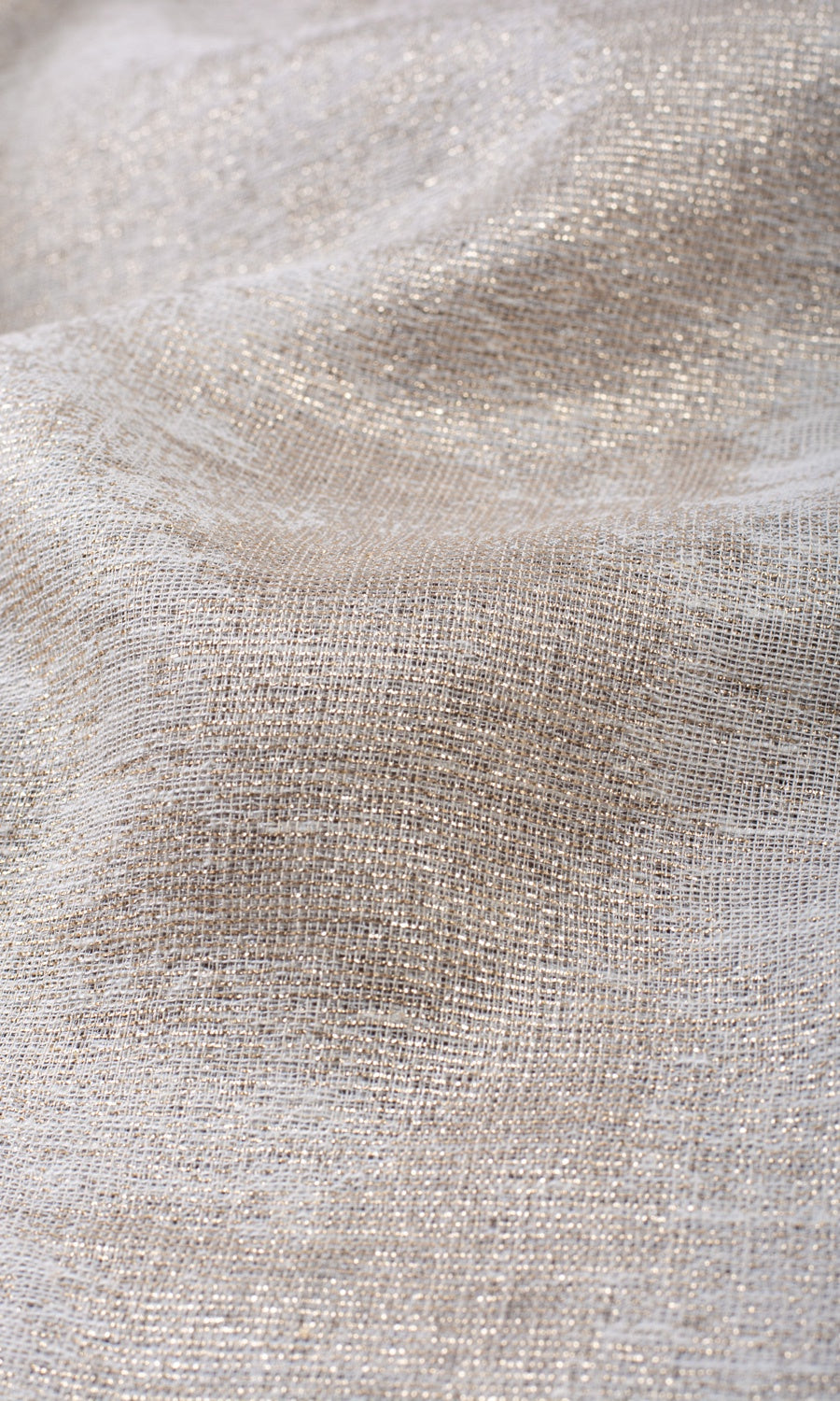 Textured Fabric By the Metre for Curtains & Drapes (Ivory/ Golden)