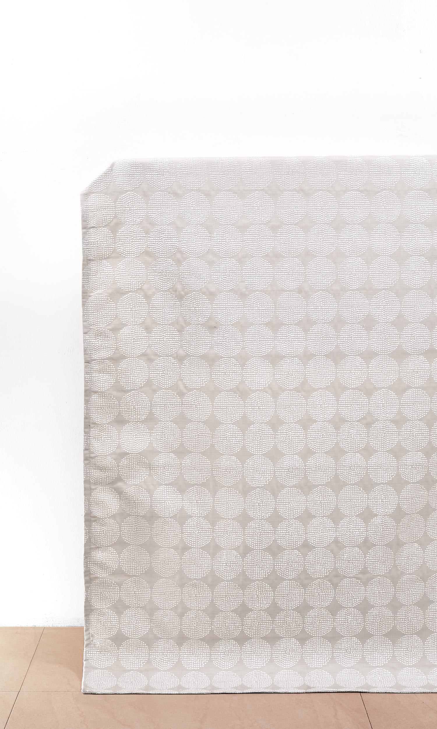 Geometric Embroidered Home Décor Fabric By the Metre (White/ Gray)
