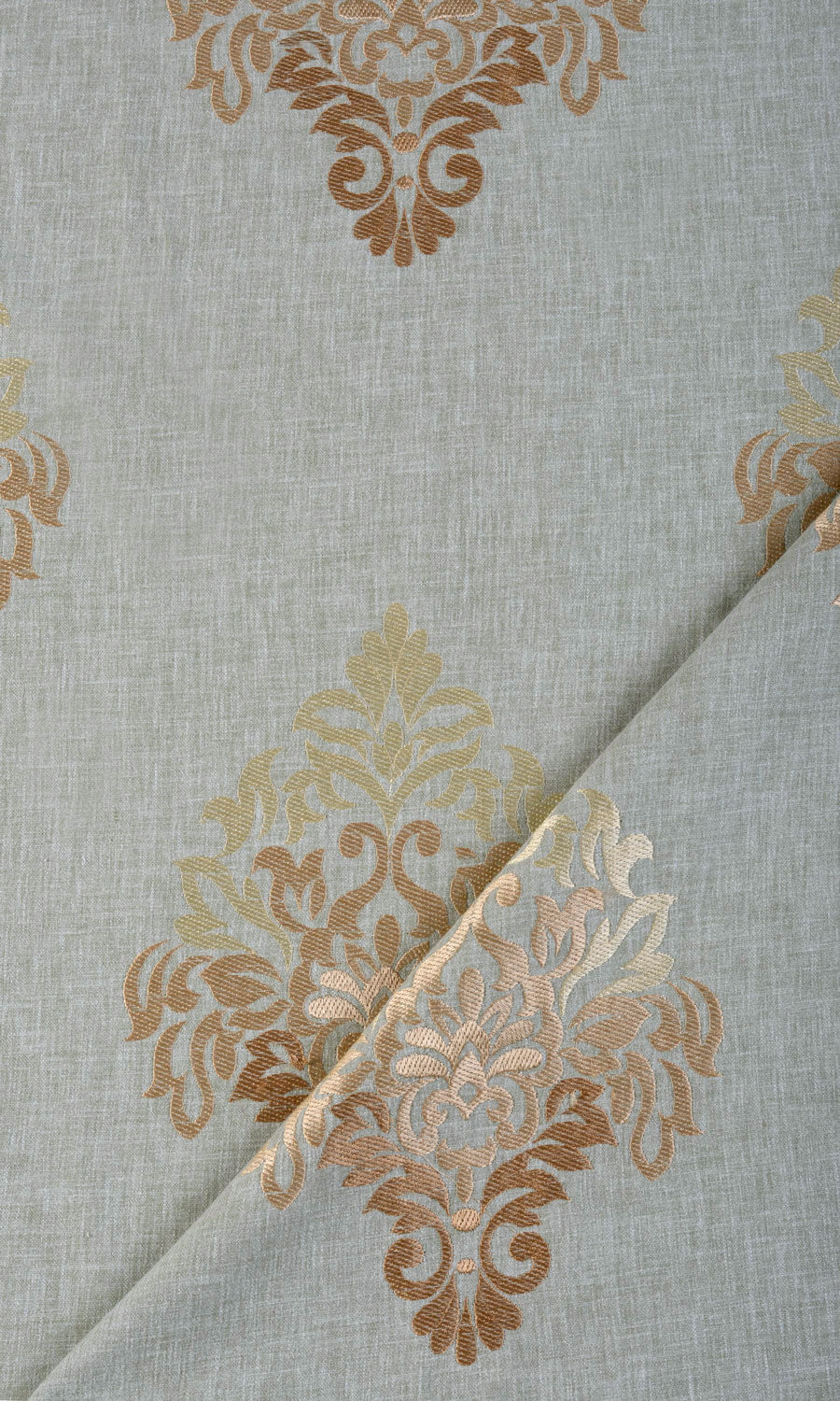 Damask Patterned  Fabric Material By the Metre (Gray/ Beige/ Brown)